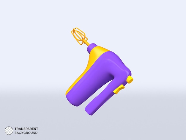 Electric hand mixer icon Isolated 3d render Illustration