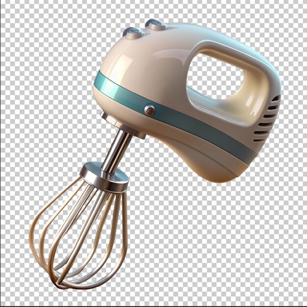 PSD electric hand mixer with whisk isolated on transparent background