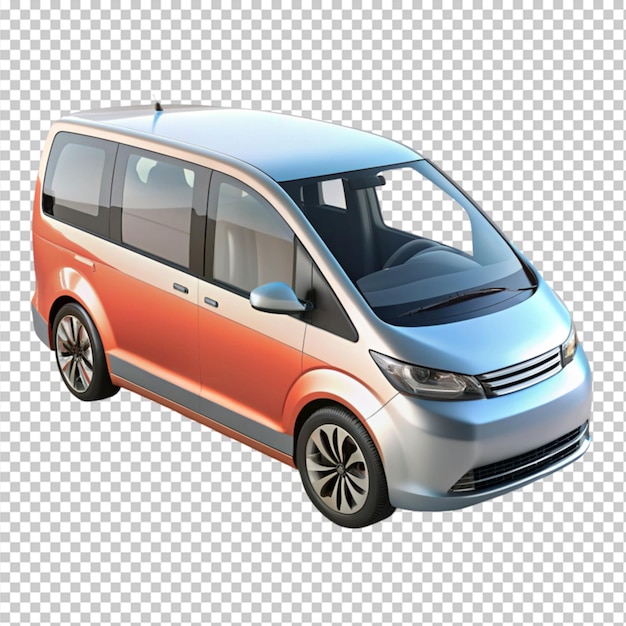 electric innovative minivan car 3d model on transparent background