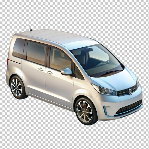 electric innovative minivan car 3d model on transparent background