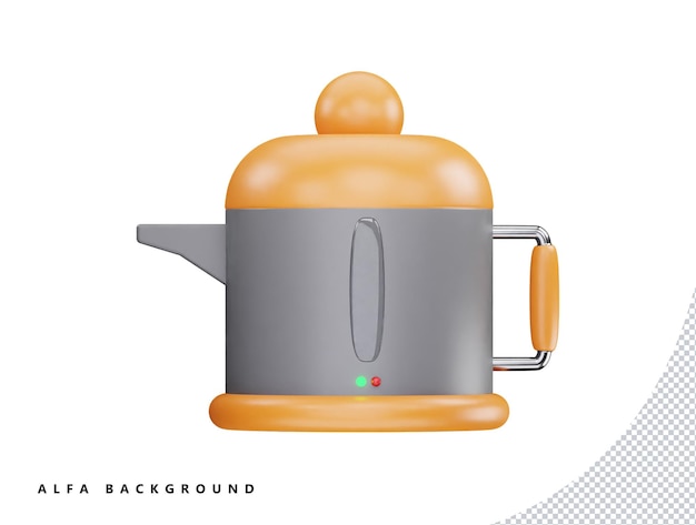 Electric kettle 3d vector icon cartoon minimal style