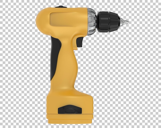 Electric screwdriver isolated on transparent background 3d rendering illustration