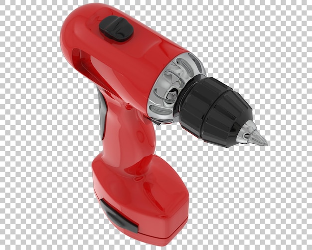 Electric screwdriver on transparent background 3d rendering illustration