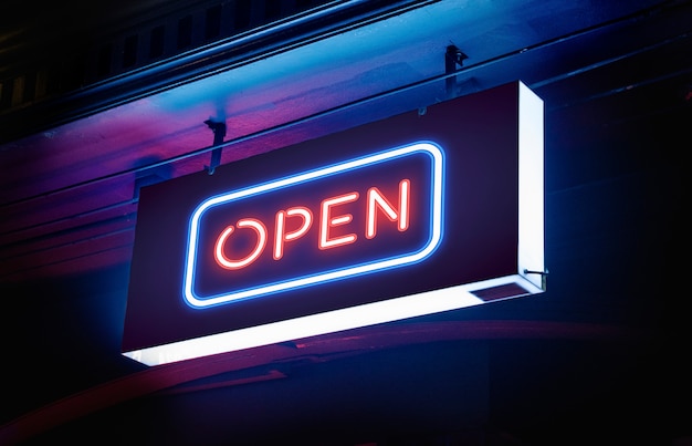 PSD electrical neon 'open' signage