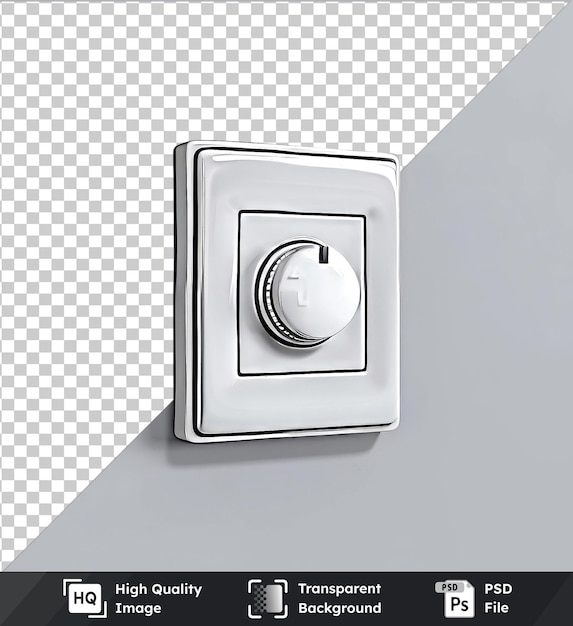 PSD electrical switches isolated on transparent background with white and silver switches visible