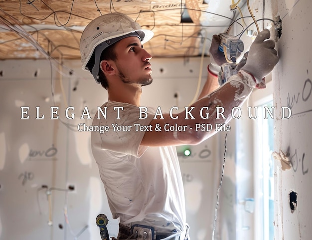 PSD electrician installing wiring in a new construction