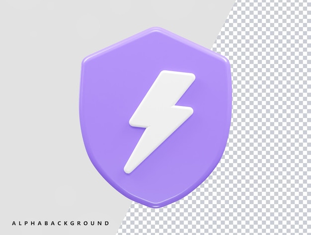 Electricity icon 3d rendering vector illustration