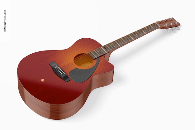 Electro Acoustic Guitar Mockup, Top View