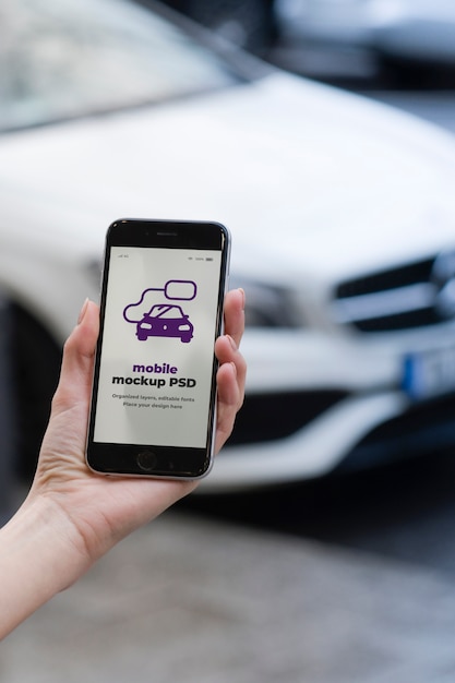 Electro Car Service app on Modern Smartphone