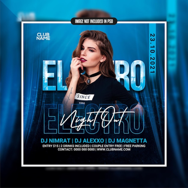 Electro night out club party flyer template