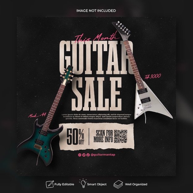 electronic guitar music sale instagram post