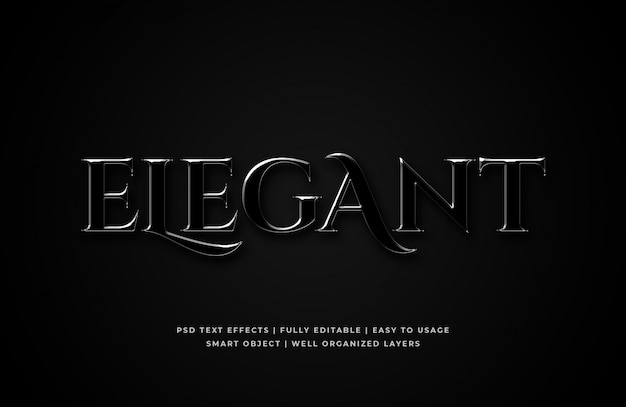 Elegant 3d text style effect mockup