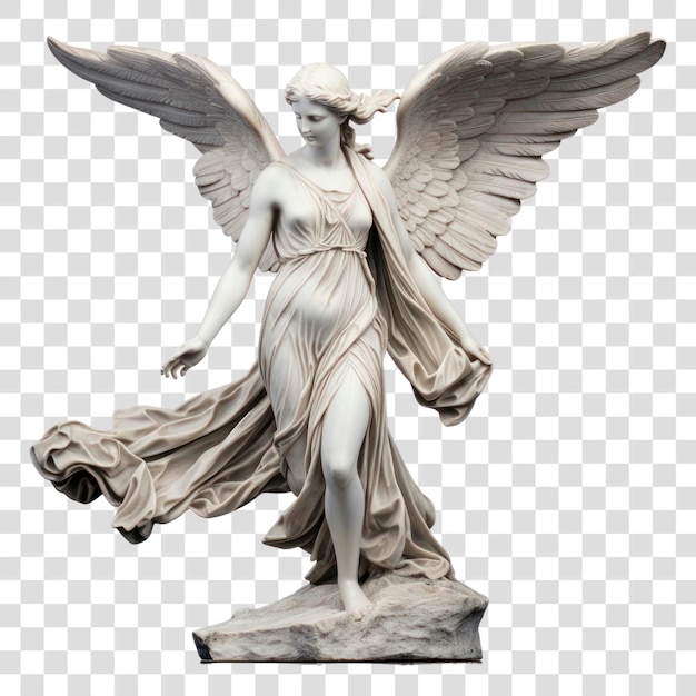 PSD elegant angel statue with wings