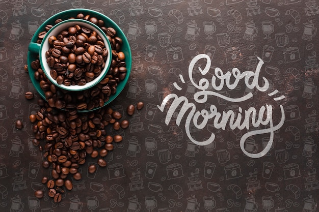 Elegant background with coffee beans