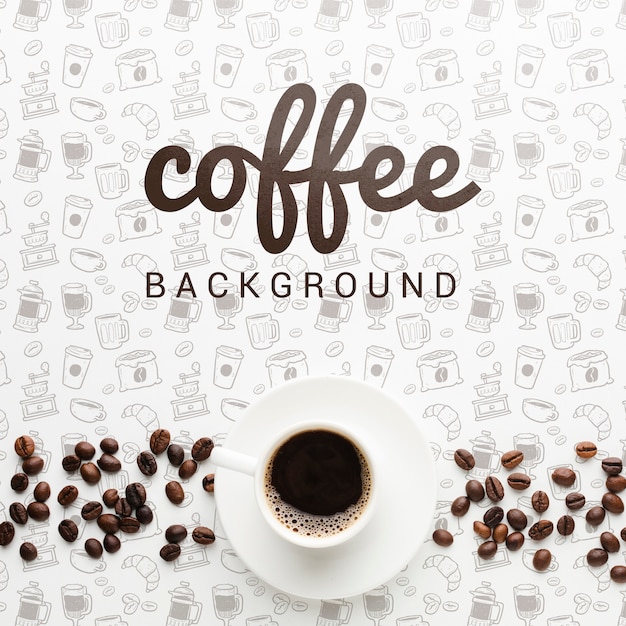 Elegant background with tasty coffee cup