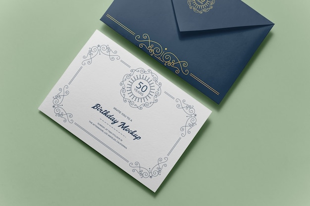 Elegant birthday anniversary invitation mock-up design