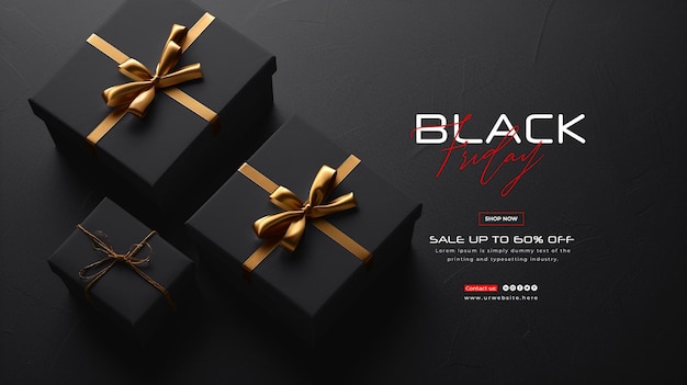 Elegant Black Friday sales background with gift box