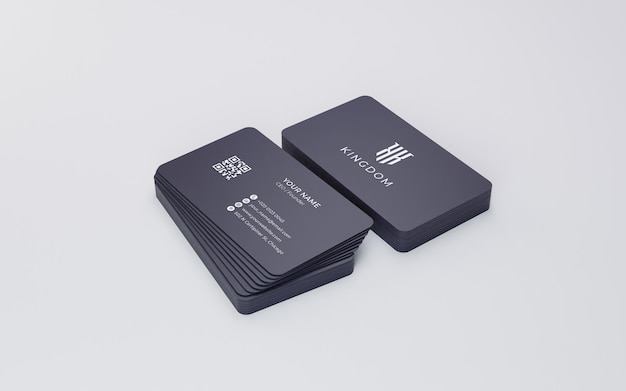 Elegant black rounded corners business card mockup for branding design presentation