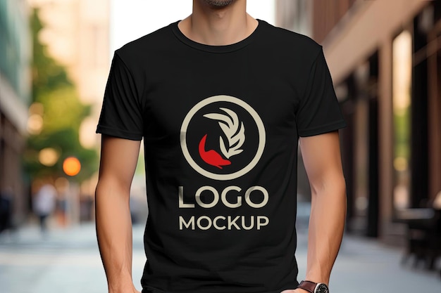 Elegant Black Tshirt Template for Your Artwork HighQuality Black Tshirt Display Mockup