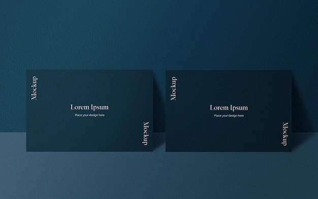 Elegant blue business card psd mockup