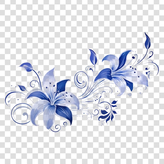 PSD elegant blue floral vector design