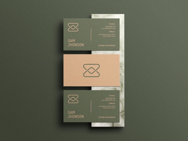 Elegant business card on marbel mockup