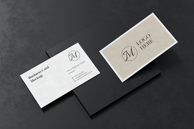 Elegant business card mockup design in 3d rendering