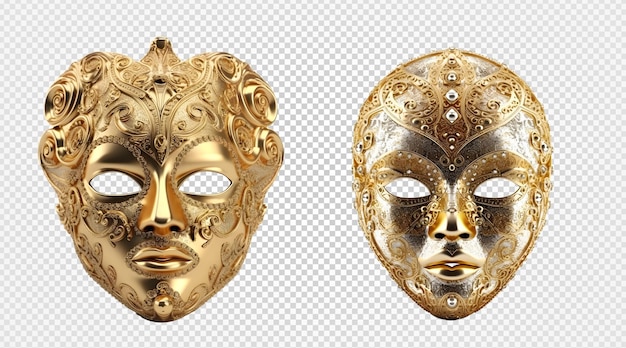 elegant carnival mask isolated on transparent background generative ai