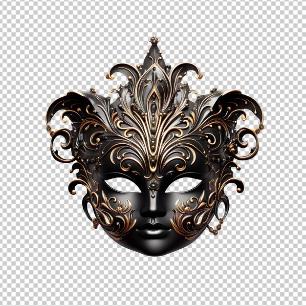 PSD elegant carnival mask isolated on transparent background