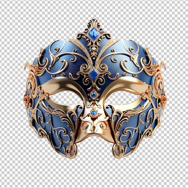 PSD elegant carnival mask isolated on transparent background