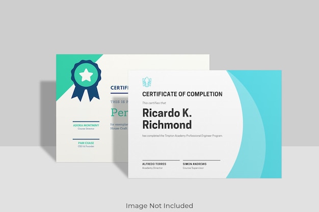 PSD elegant certificate mockup design