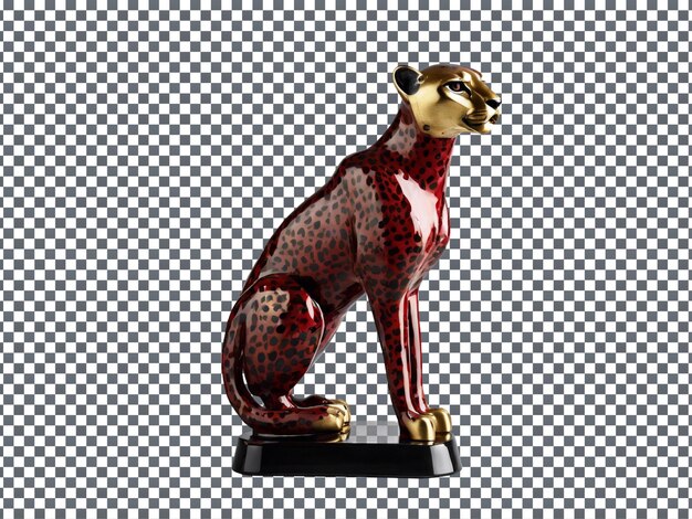 Elegant Cheetah Ceramic Lamp Design Isolated on Transparent Background