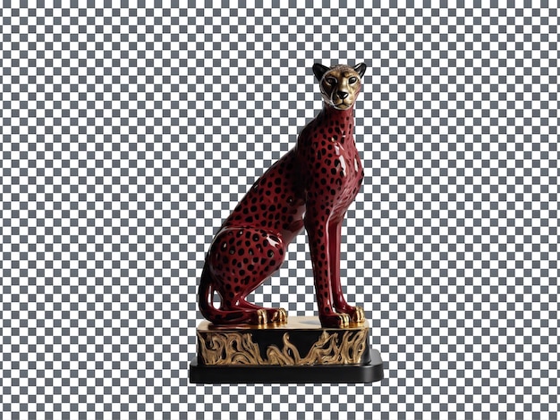 Elegant Cheetah Ceramic Lamp Design Isolated on Transparent Background