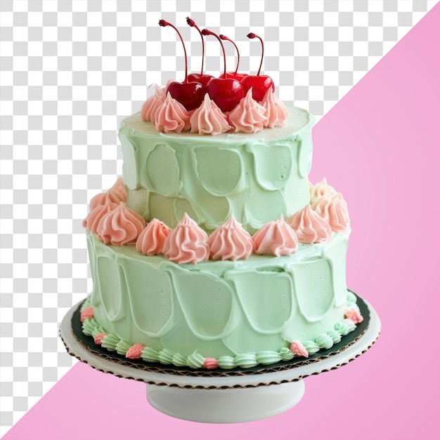 PSD elegant cherrytopped pastel cake