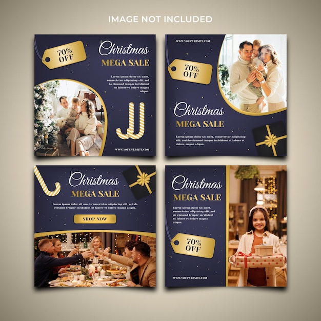 Elegant christmas social media post template