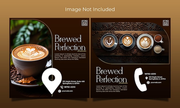 Elegant coffee carousel social Media Post Instagram grid