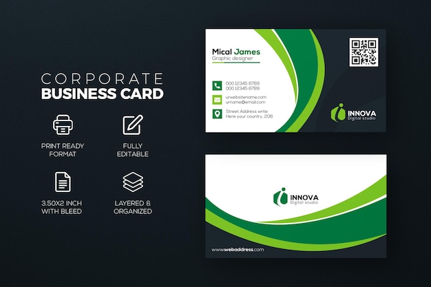 Elegant creative corporate professional business card design template