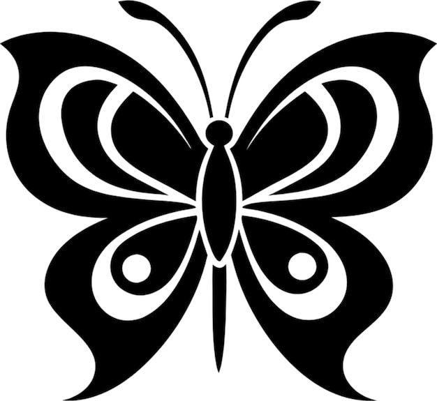 Elegant damask butterfly stencil in striking black silhouette