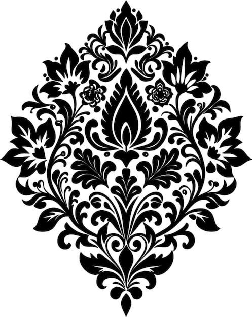 PSD elegant damask floral lace stencil clipart design