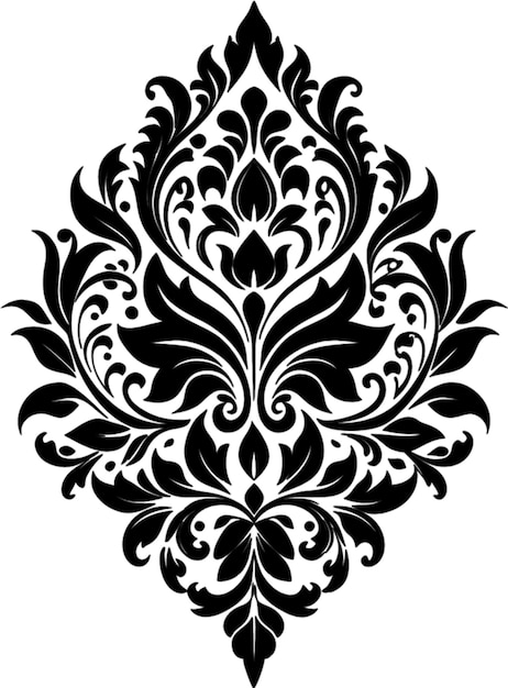 PSD elegant damask floral lace stencil clipart design