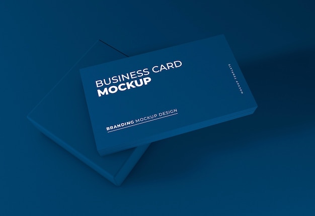 Elegant dark blue business card mockup