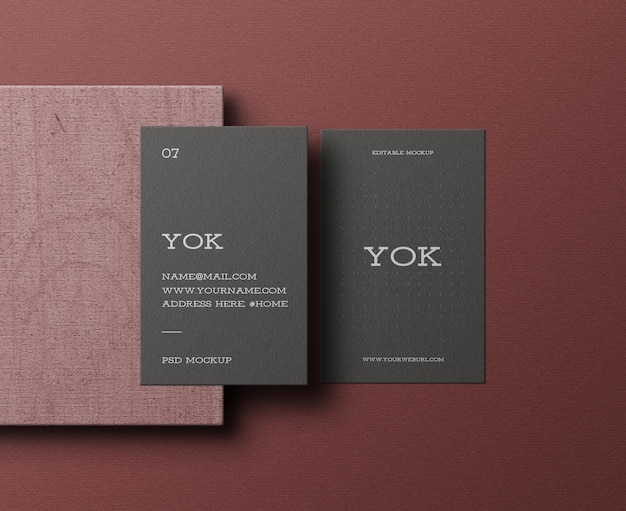 Elegant dark business card mockup