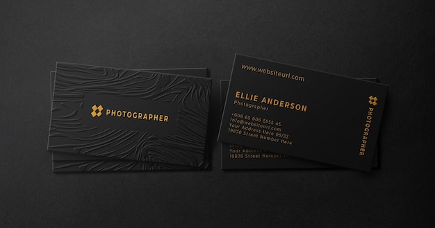 Elegant dark business card mockup