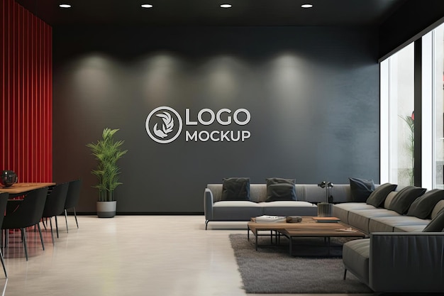 Elegant Dark Wall Logo Presentation Brand Showcase Logo Mockup