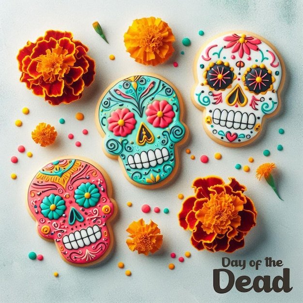 PSD elegant design template for day of the dead