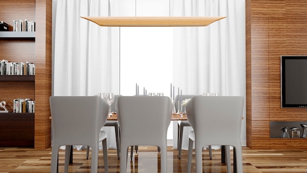 Elegant dining room with table