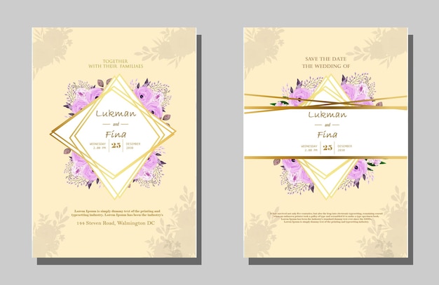 Elegant engagement wedding invitation template psd