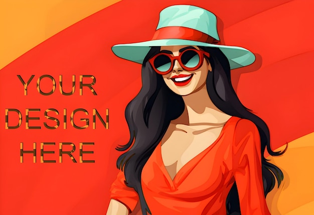 Elegant fashion sale banner with a lady shopping