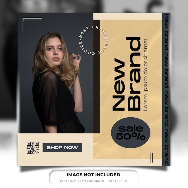 Elegant fashion sale instagram post design template