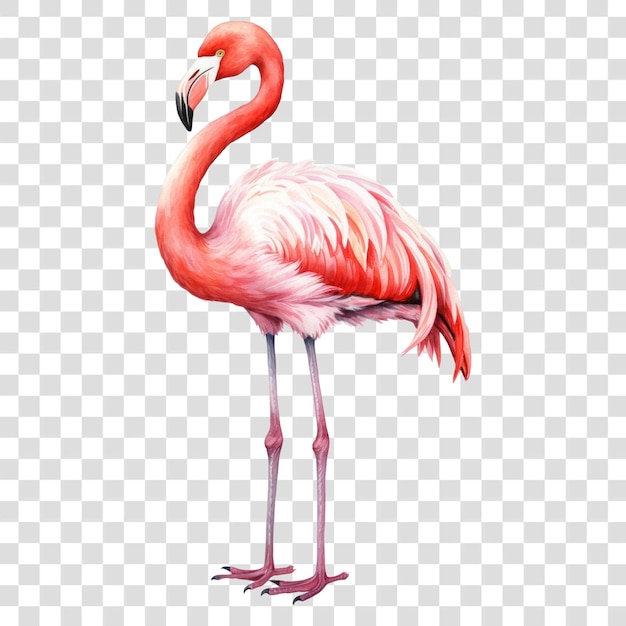 PSD elegant flamingo on transparent background